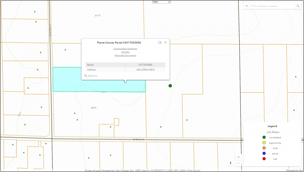 Land Surveying parcel detail